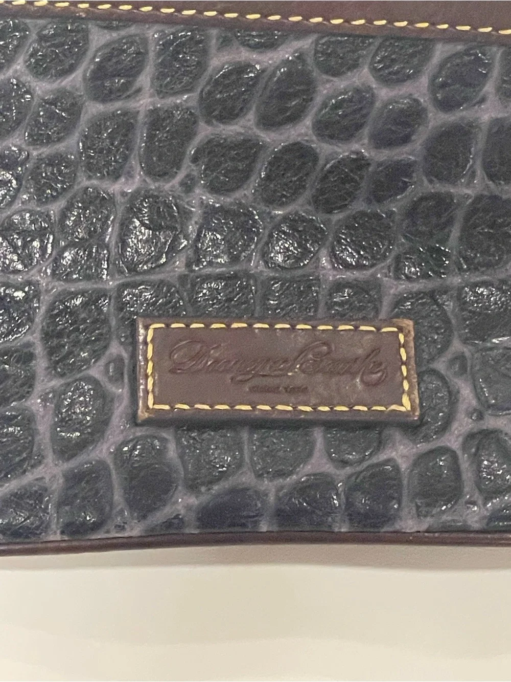 Dooney & Bourke Black-Brown Wallet Wristlet Croc Embossed leather
